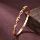 Marquise Style CZ Link Gold Bangle Kada