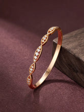 Marquise Style CZ Link Gold Bangle Kada