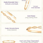 Marquise Style CZ Link Gold Bangle Kada