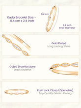 Marquise Style CZ Link Gold Bangle Kada