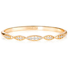 Marquise Style CZ Link Gold Bangle Kada