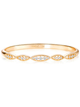 Marquise Style CZ Link Gold Bangle Kada