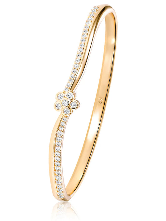 Adorning Floral CZ Studded Gold Kada