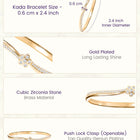 Adorning Floral CZ Studded Gold Kada