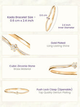 Adorning Floral CZ Studded Gold Kada