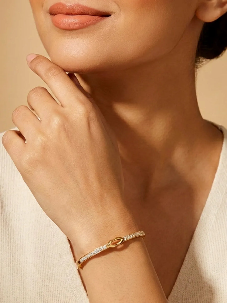 Lover's Promise Tennis Style Gold Kada