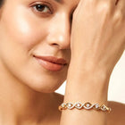 Flowing Wave CZ Link Gold Bangle Kada