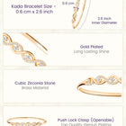 Flowing Wave CZ Link Gold Bangle Kada