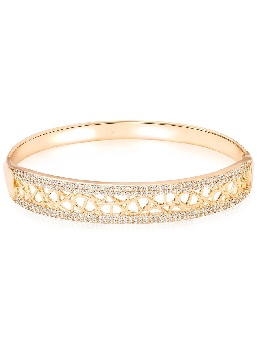 Peora Lattice Work Gold Kada For Women