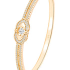 Peora Minimal Bow Knot CZ Gold Kada For Women
