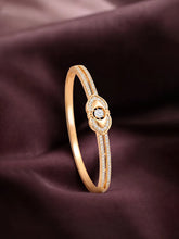 Peora Minimal Bow Knot CZ Gold Kada For Women