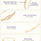 Peora Minimal Bow Knot CZ Gold Kada For Women