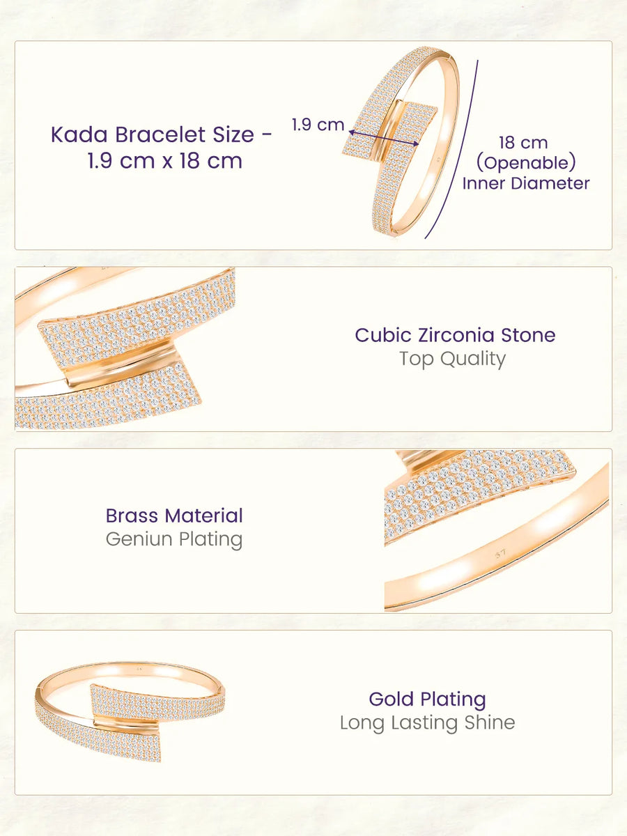 Peora Contemporary Edge Wrap Gold Kada