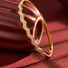 Peora Minimal Wave Edge Gold Kada For Women