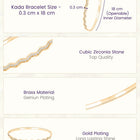 Peora Minimal Wave Edge Gold Kada For Women