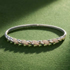 Peora Modern Braided Rope Twist CZ Silver Kada