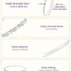 Peora Modern Braided Rope Twist CZ Silver Kada