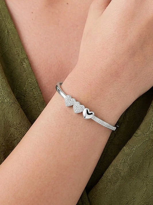 Peora Full of Love Zircon Silver Bracelet