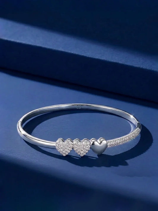 Peora Full of Love Zircon Silver Bracelet