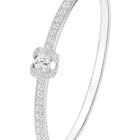 Peora Slim Loop Knot Zircon Silver Bracelet