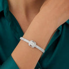Peora Slim Loop Knot Zircon Silver Bracelet