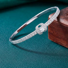 Peora Slim Loop Knot Zircon Silver Bracelet