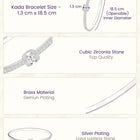 Peora Slim Loop Knot Zircon Silver Bracelet