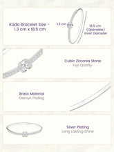 Peora Slim Loop Knot Zircon Silver Bracelet