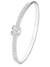 Peora Slim Loop Knot Zircon Silver Bracelet