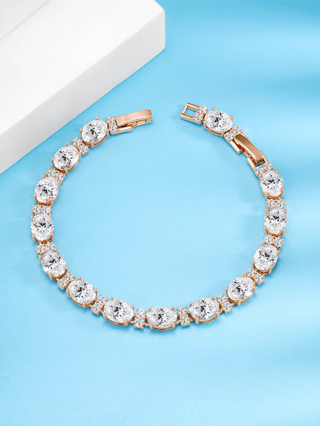 Lustrous CZ Golden Bracelet