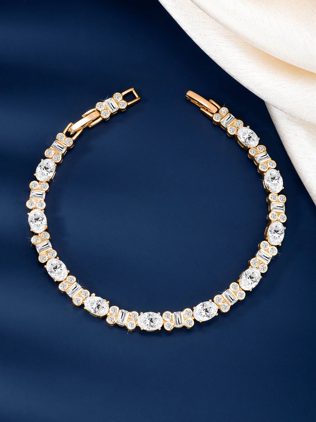 Brilliant Shine CZ Golden Bracelet