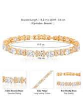 Brilliant Shine CZ Golden Bracelet