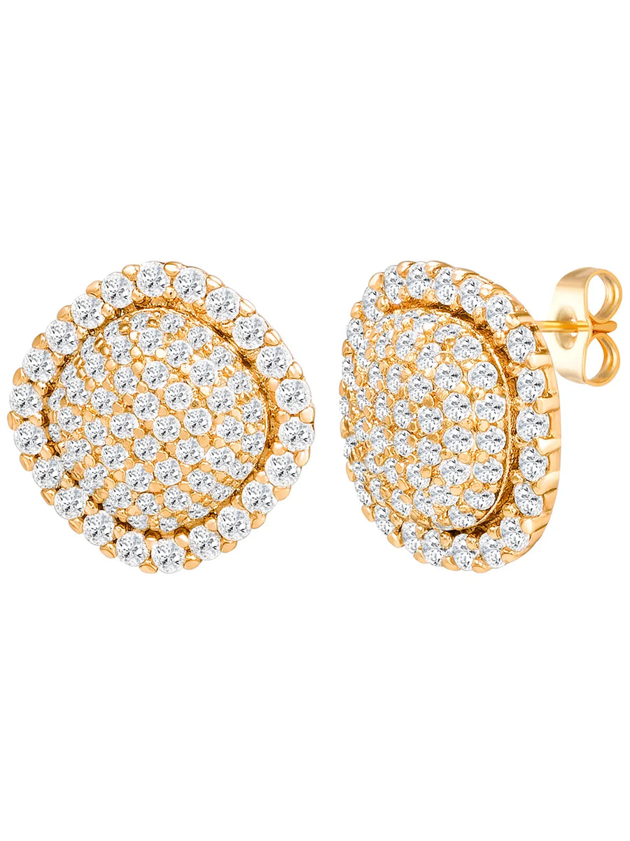 Peora Cushion Style CZ Gold Pendant Set