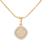 Peora Cushion Style CZ Gold Pendant Set