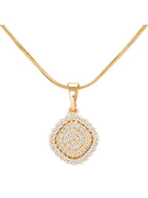 Peora Cushion Style CZ Gold Pendant Set