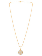Peora Cushion Style CZ Gold Pendant Set