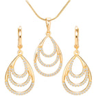 Peora Multi Layer Pear Shape Drop Pendant Set