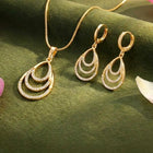 Peora Multi Layer Pear Shape Drop Pendant Set