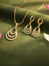Peora Multi Layer Pear Shape Drop Pendant Set