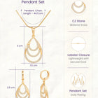 Peora Multi Layer Pear Shape Drop Pendant Set