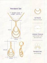 Peora Multi Layer Pear Shape Drop Pendant Set
