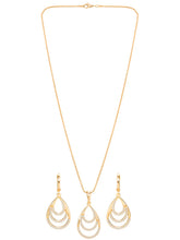 Peora Multi Layer Pear Shape Drop Pendant Set