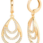 Peora Multi Layer Pear Shape Drop Pendant Set