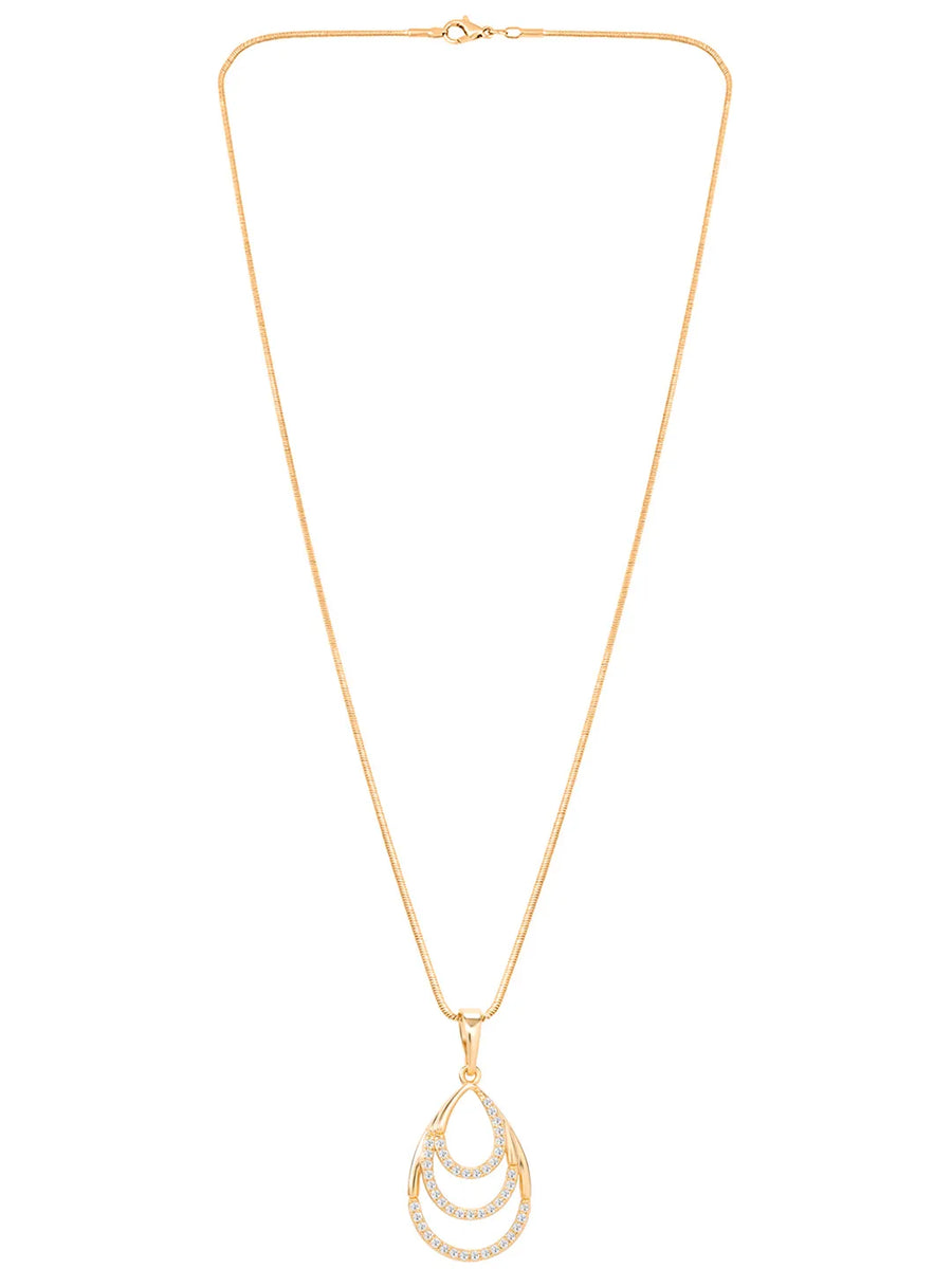 Peora Multi Layer Pear Shape Drop Pendant Set