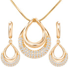 Peora Layered Loop Teardrop Pendant Set For Her