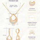 Peora Layered Loop Teardrop Pendant Set For Her