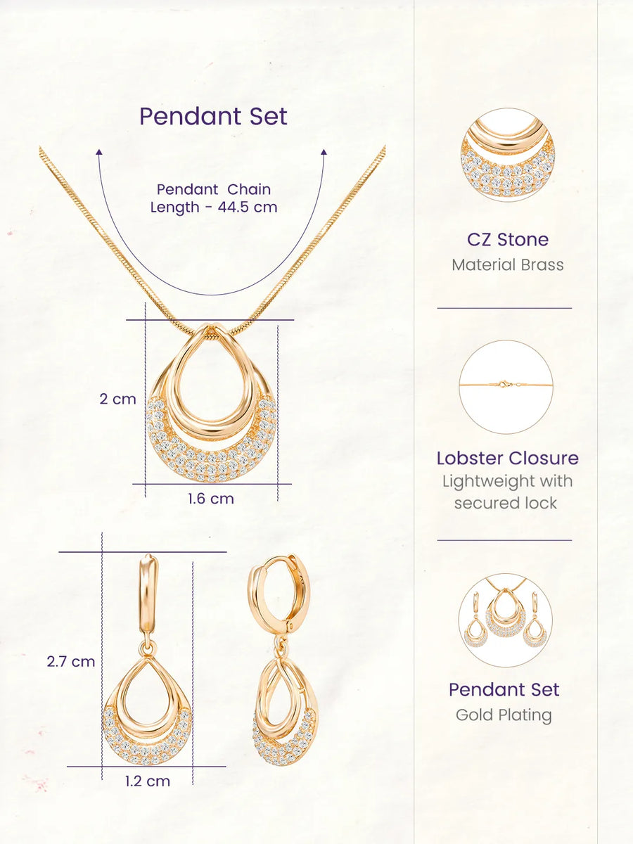 Peora Layered Loop Teardrop Pendant Set For Her