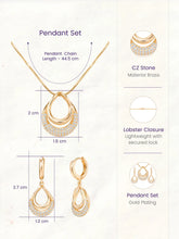 Peora Layered Loop Teardrop Pendant Set For Her