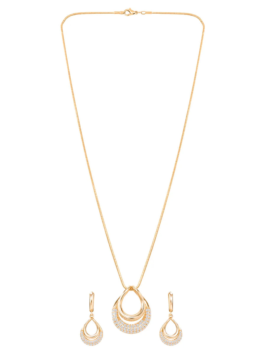 Peora Layered Loop Teardrop Pendant Set For Her