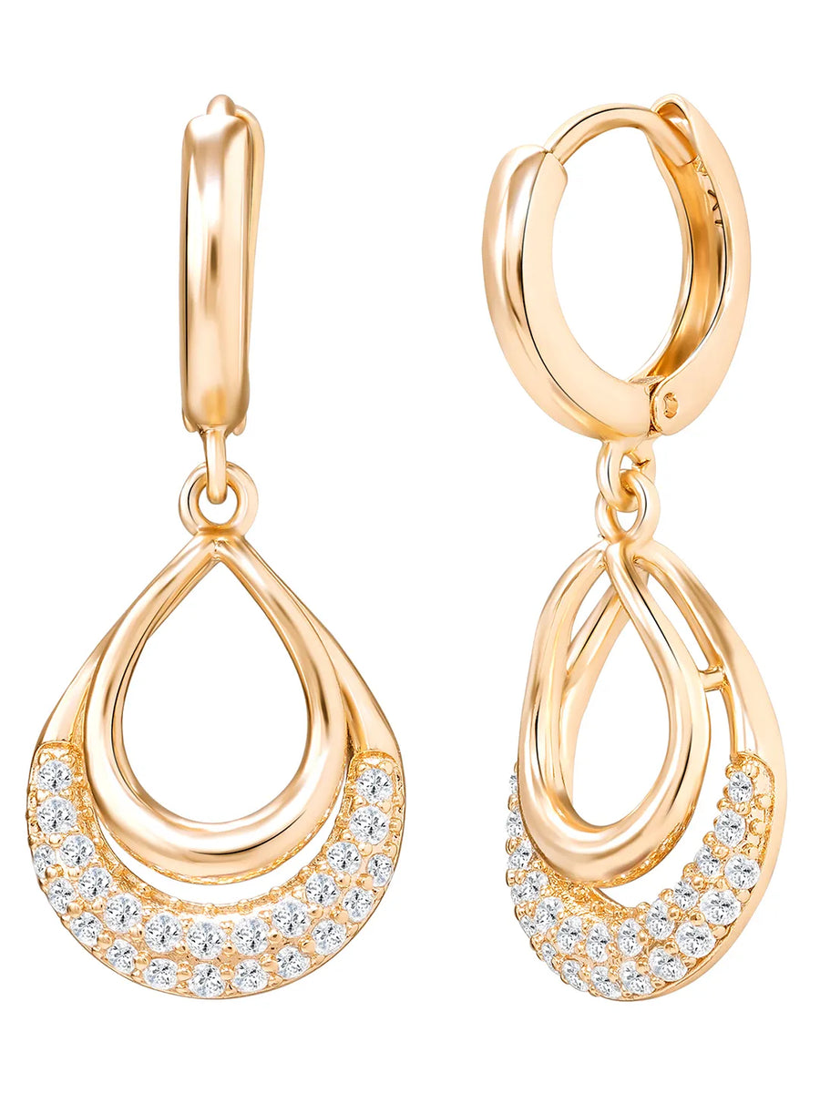 Peora Layered Loop Teardrop Pendant Set For Her